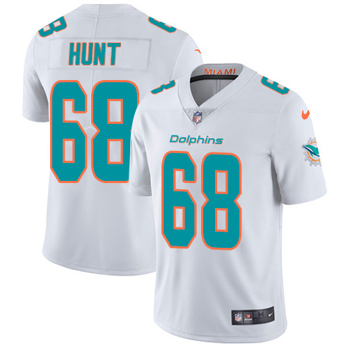 Miami Dolphins 68 Robert Hunt White Men Stitched NFL Vapor Untouchable Limited Jersey